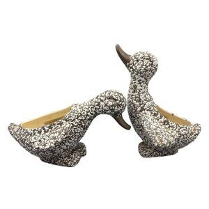 Vtg Set of 2‎ Royal Haeger Speckled Duck Planter Speckled Glaze